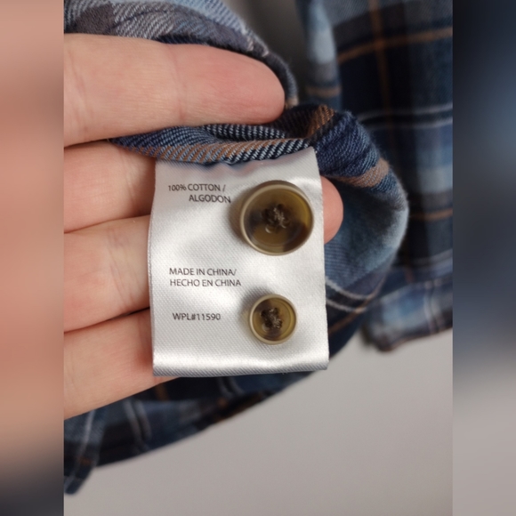 Weatherproof Original Vintage Blue Plaid Flannel Shirt Medium - Picture 7 of 7